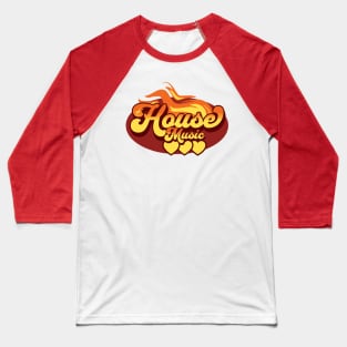 HOUSE MUSIC  - House Music Heat (Orange/Burnt Sienna) Baseball T-Shirt